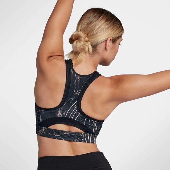 Nike Swoosh Mesh Sports Bra Black White  Support S - Picture 10 of 11